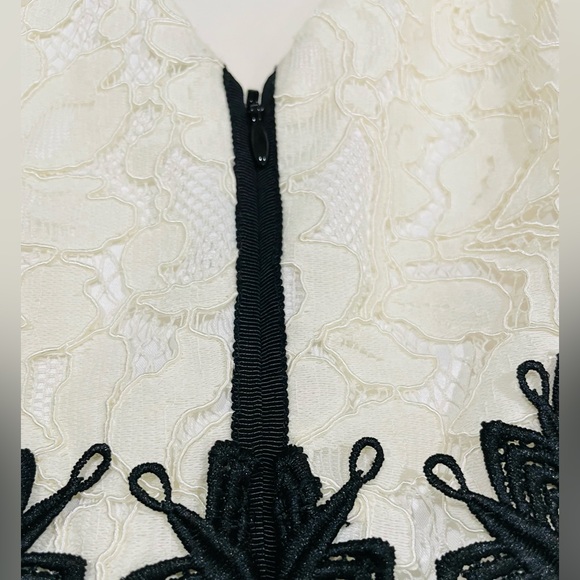NWT Eliza J Black & White Lace Fit and Flare Midi Dress - Picture 6 of 15